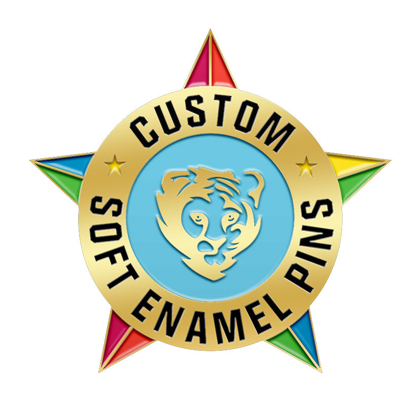 custom soft enamel pin with irregular shape and vibrant color fill for eye-catching effect