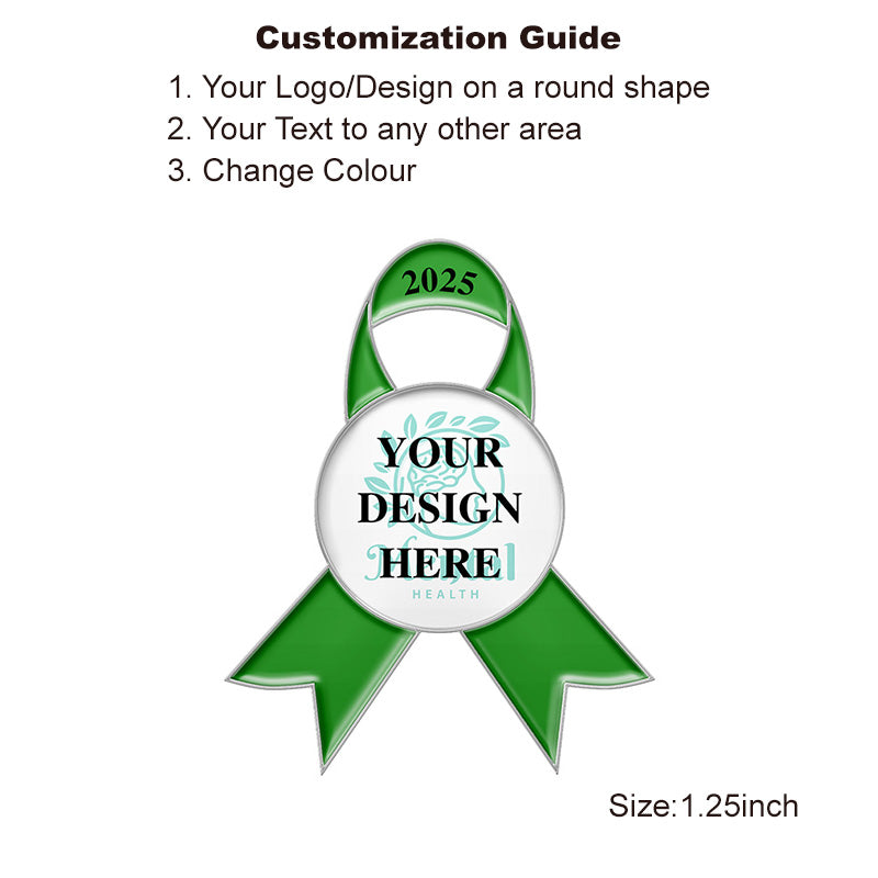 Custom Ribbon Pins with Silver Plating