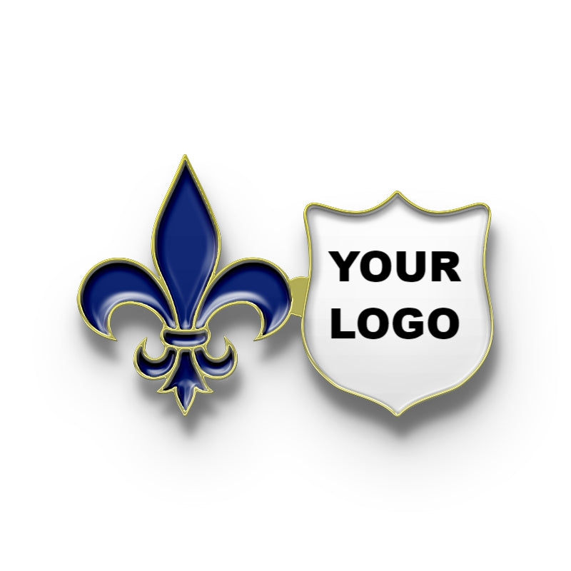 Fleur-de-lis Pin with Custom Logo