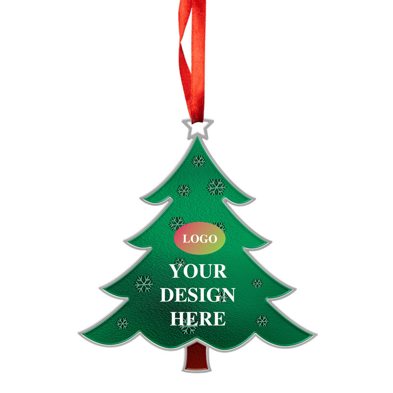 Christmas Tree Ornaments Personalized, Christmas Tree Ornaments, Tree Shaped, Metal, Green