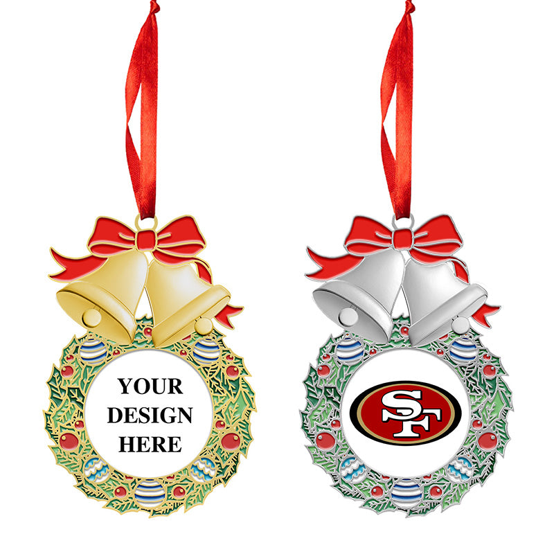 Silver Gold Bell Christmas Ornaments, Personalized Metal Engraved Bell Ornaments