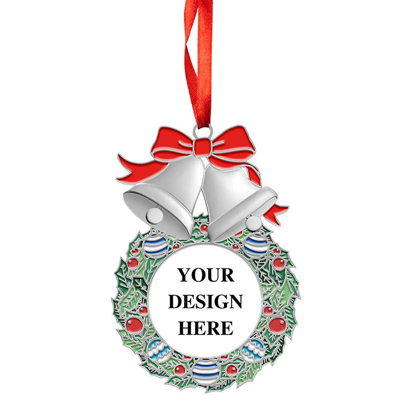 Silver Bell Christmas Ornaments, Personalized Metal Engraved Bell Ornaments