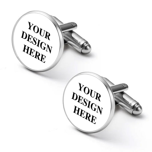 These classic cufflinks for men are designed for personalization, making them a perfect gift for weddings, teams, or clients when customized with a unique logo.