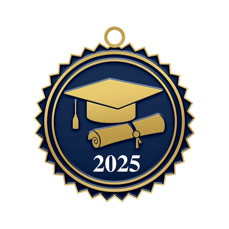 2025 Year Graduation Charm Navy Blue Gold