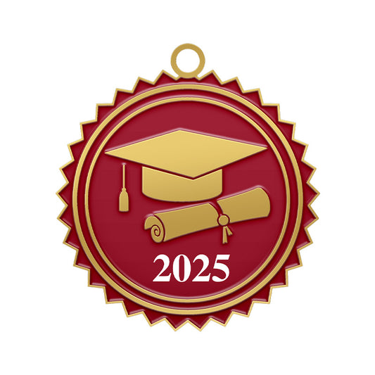 2025 Year Graduation Charm Red Gold