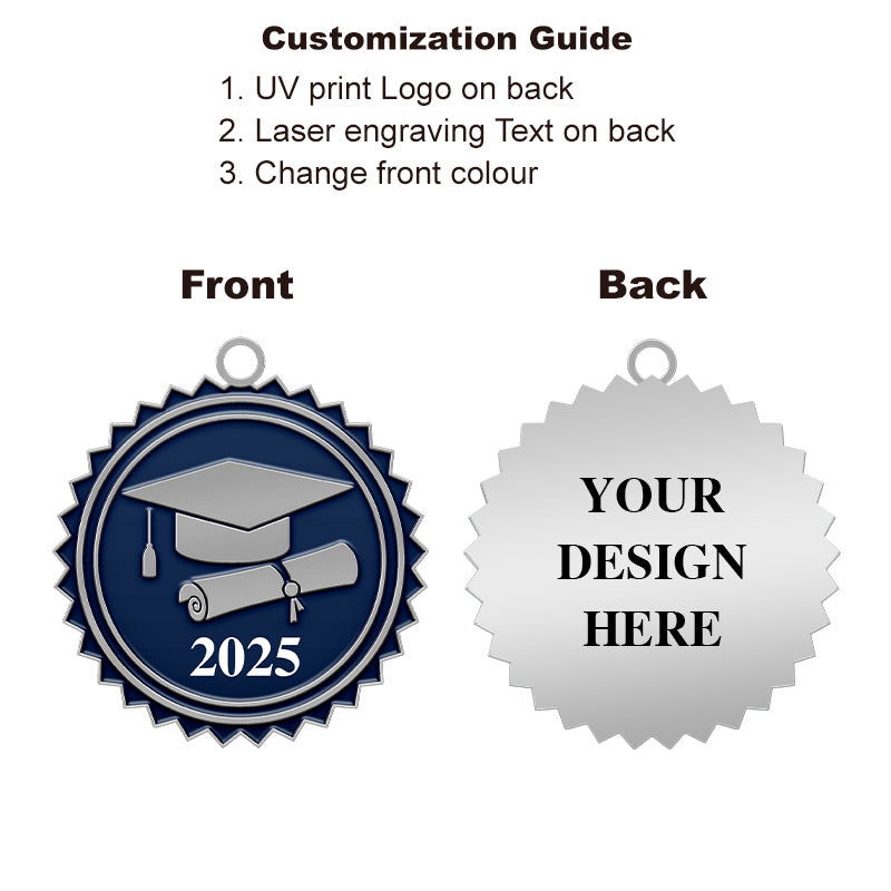 2025 Year Graduation Blue Silver