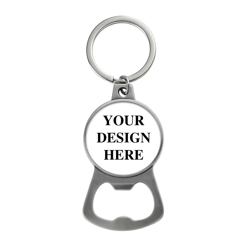 silver bottle cap opener keychain for promotional use or gifting