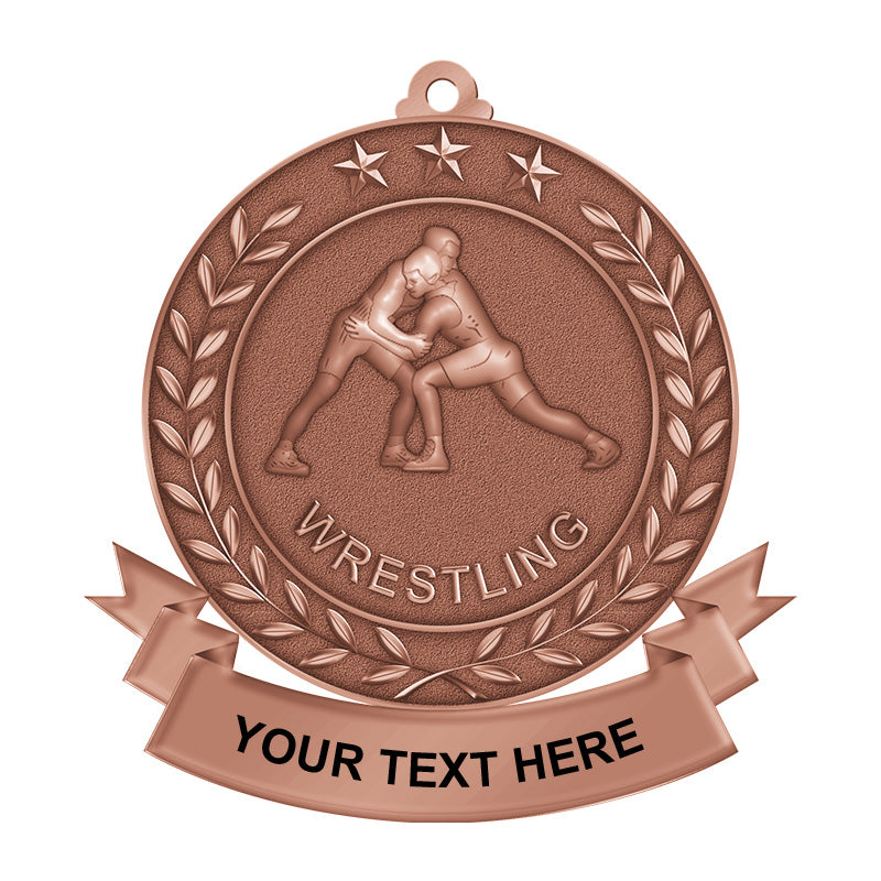 usa wrestling medals - antique bronze