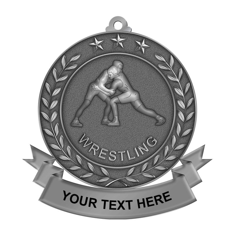 usa wrestling medals - antique silver