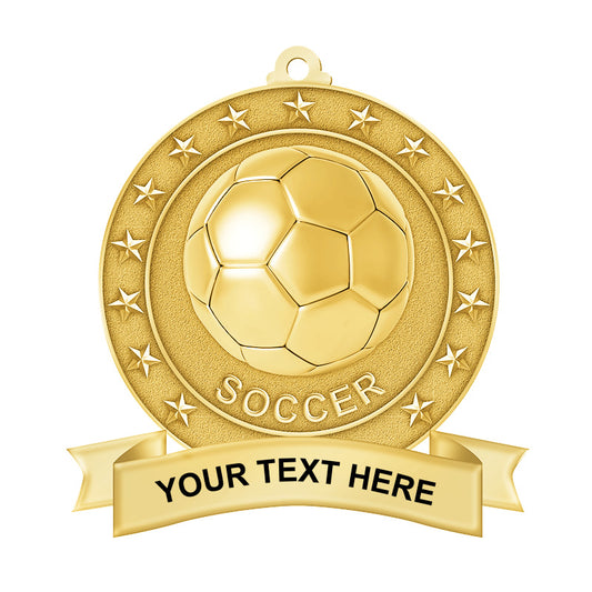 3D soccer medal - gold
