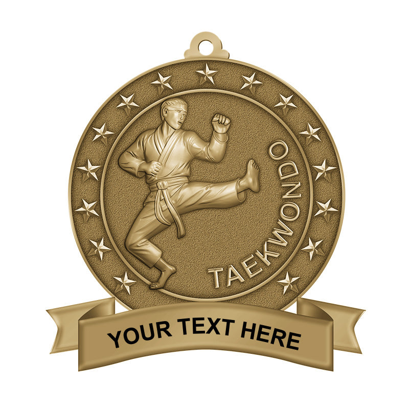 custom gold medals - teakwondo