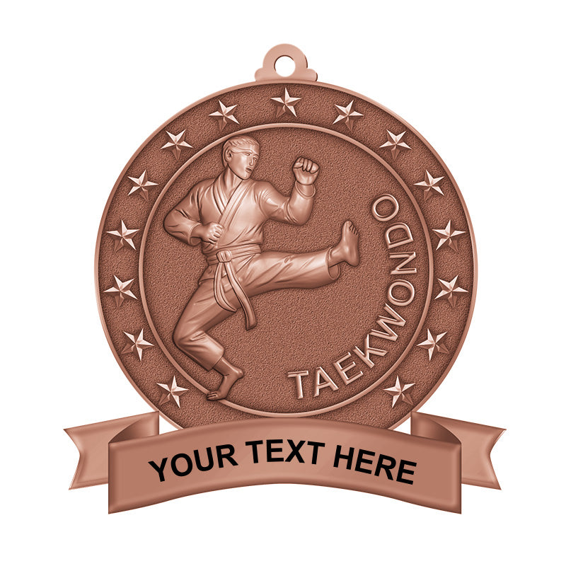 custom bronze medals - teakwondo