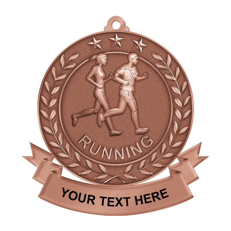 custom race medals - copper