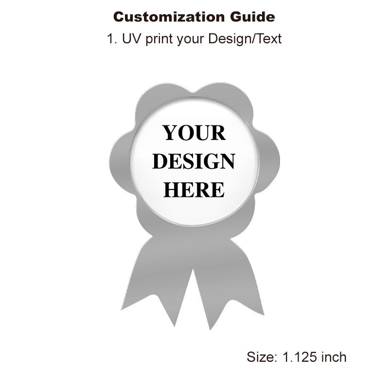 Silver Award Pins with Custom Center Design