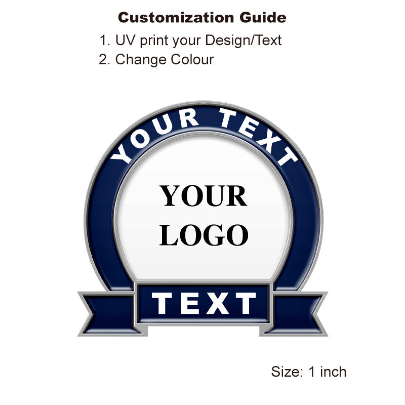 Years of Service Pins with Custom Logo & Text - Silver