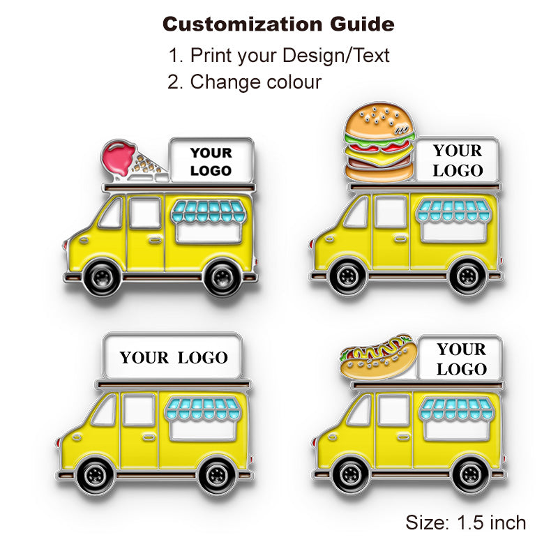 Design your custom ice cream truck enamel pin! Add your logo & text