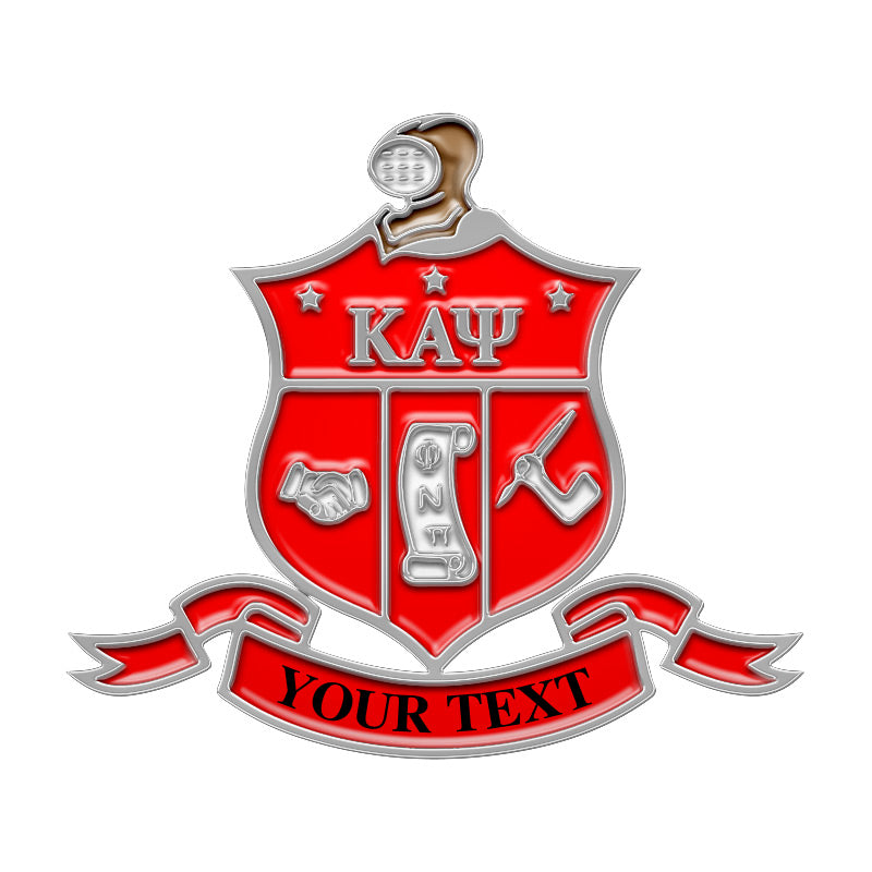 Silver Fraternity Pin with Custom Text; Kappa Alpha Psi
