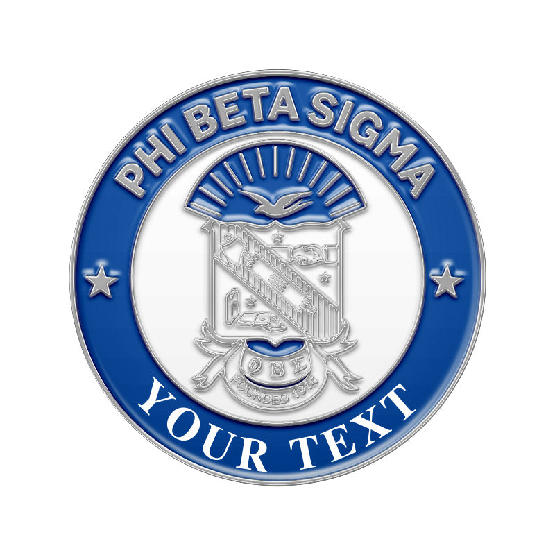 Silver Fraternity Pin with Custom Text; Phi Beta Sigma