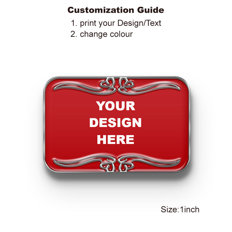 Silver Greeting Card Pin with Custom Logo