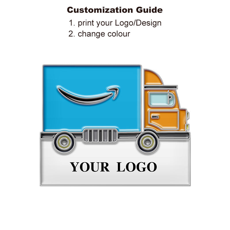 Silver Peccy Pins with Custom Logo - Amazon Truck