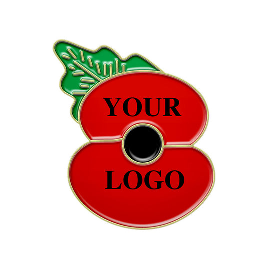 custom poppy logo pin gold