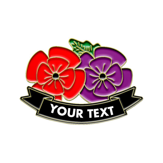 Gold Poppies Pin with Custom Remembrance Text