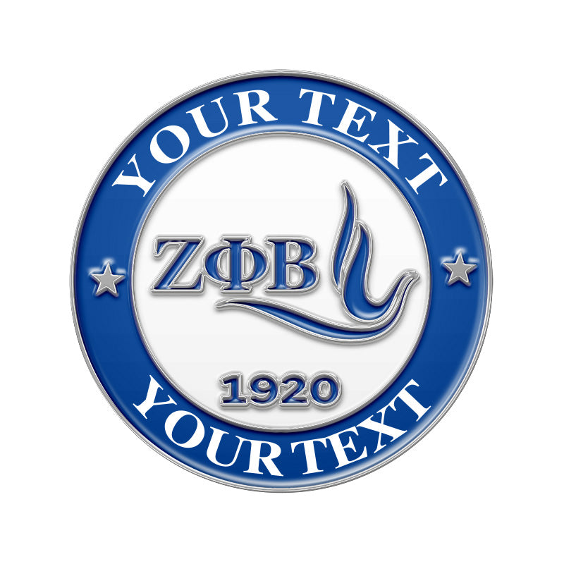 Personalized Silver Zeta Phi Beta ZΦB Sorority Pin 1920 Founders Date - Customizable Lapel Pin for Sisters, Line Sisters, Graduation Gift.