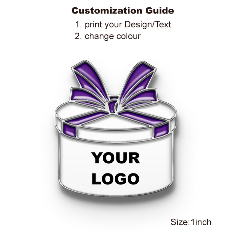 Silver Thanksgiving Pins with Custom Logo - Gift Box