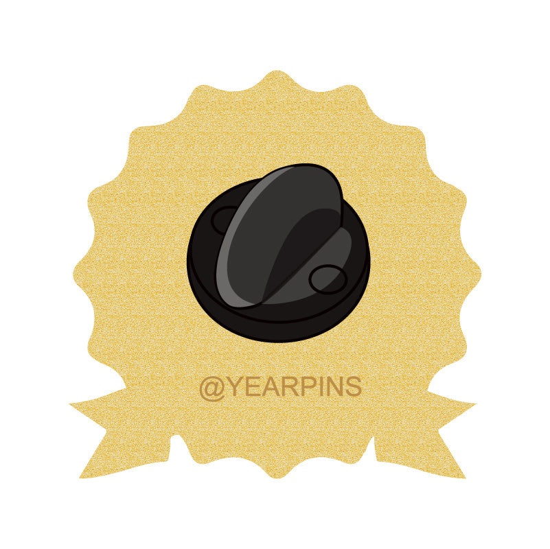 Volunteer Enamel Pin with Custom Round Logo - Back side