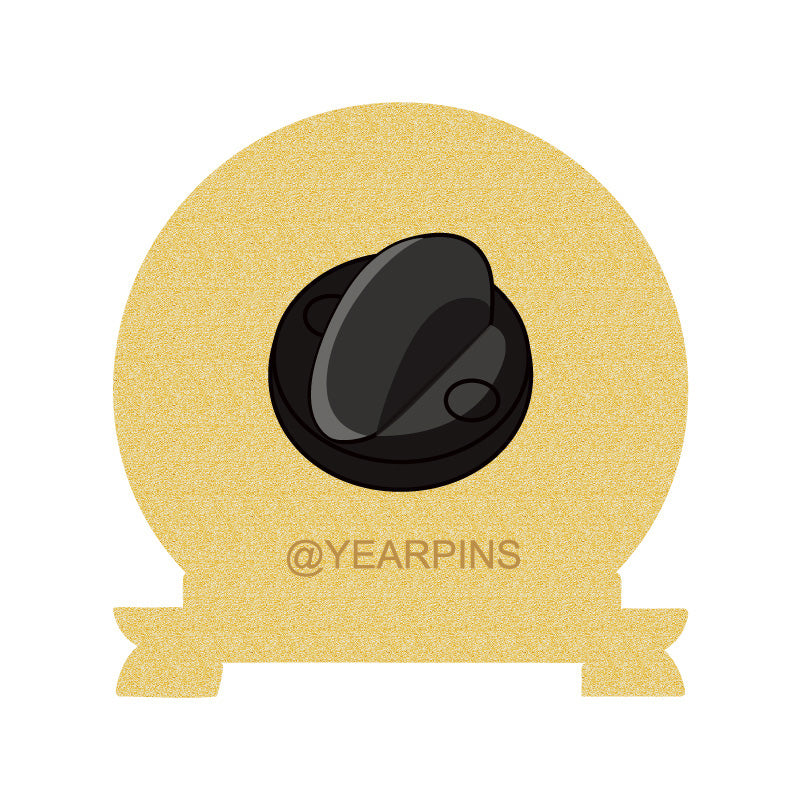 Years of Service Pins with Custom Star Years & Bottom Text Ribbon - Back side