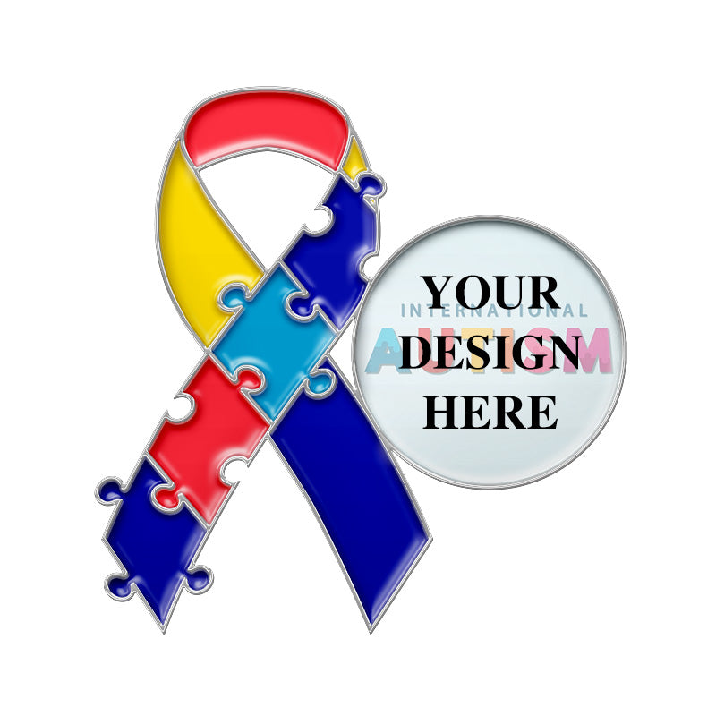 Custom Autism Awareness Pins with Silver Plating