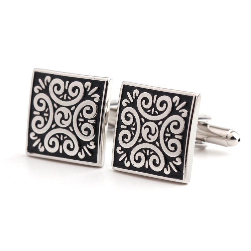 square soft enamel logo cufflinks