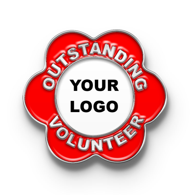 Volunteer Pins with Custom Center Logo