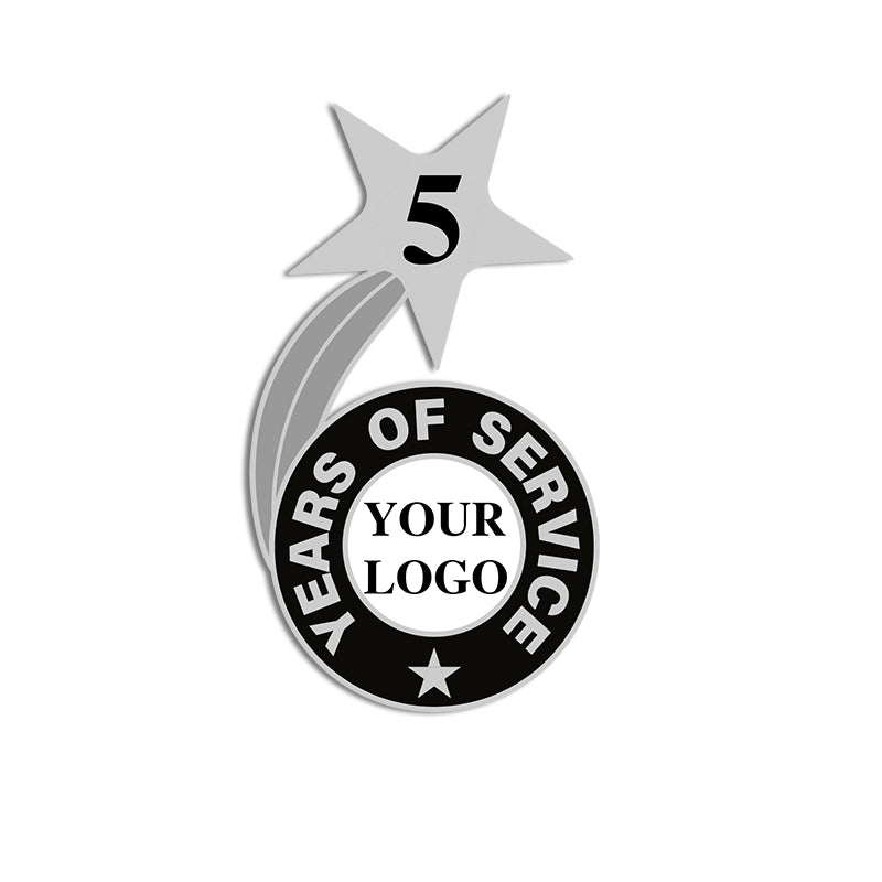Years of Service Pins with Custom Years & Center Logo