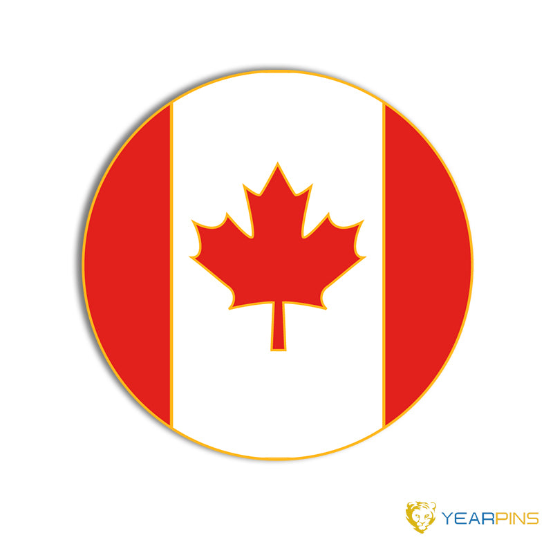 Round canada flag lapel pin