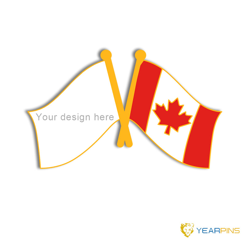 Canada crossed flag pin
