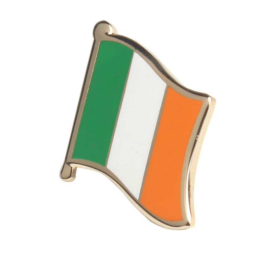 Irish Flag Pin-waving flag side