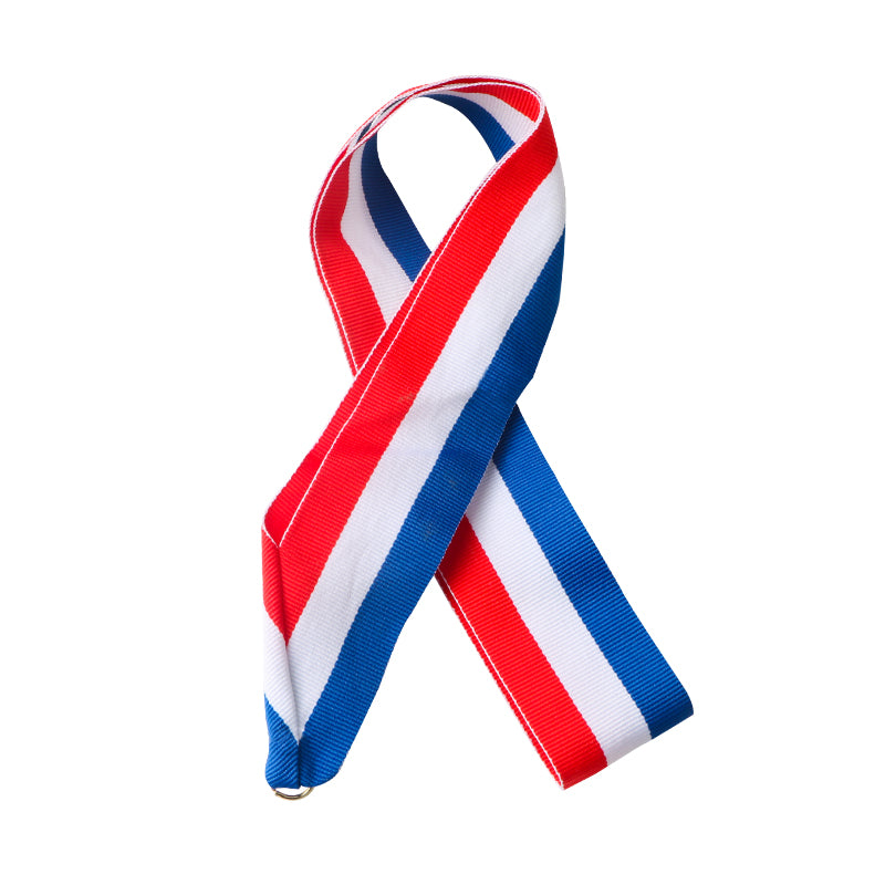 Medal Lanyard with Hook - American Flag Stripe