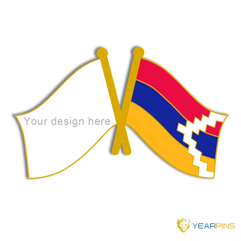 Nagorno-Karabakh Republic Crossed Flag Pin