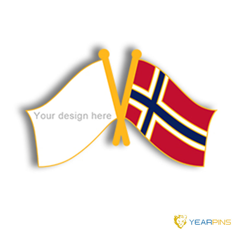 Norway Crossed Flag Pin