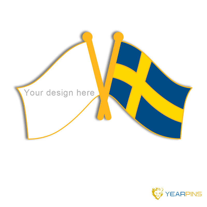 Sweden crossed flag pin