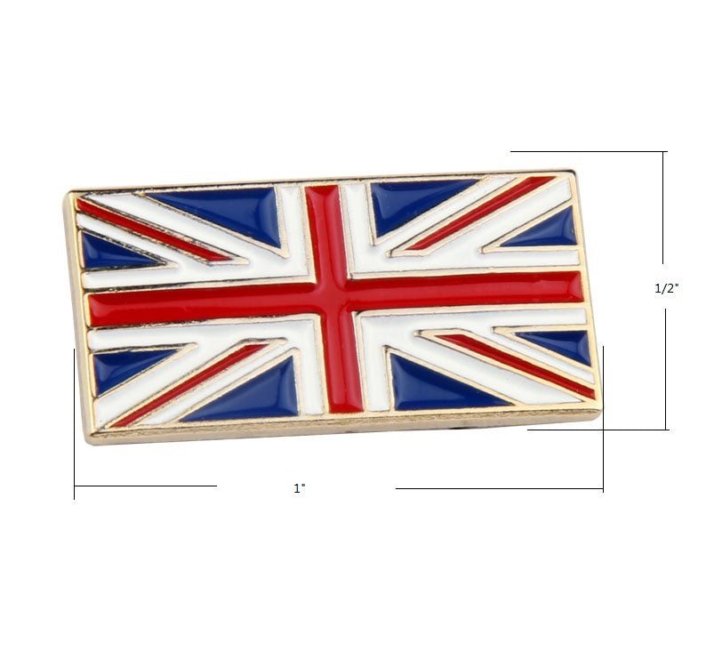 UK Flag Pin Rectangle Shape 02