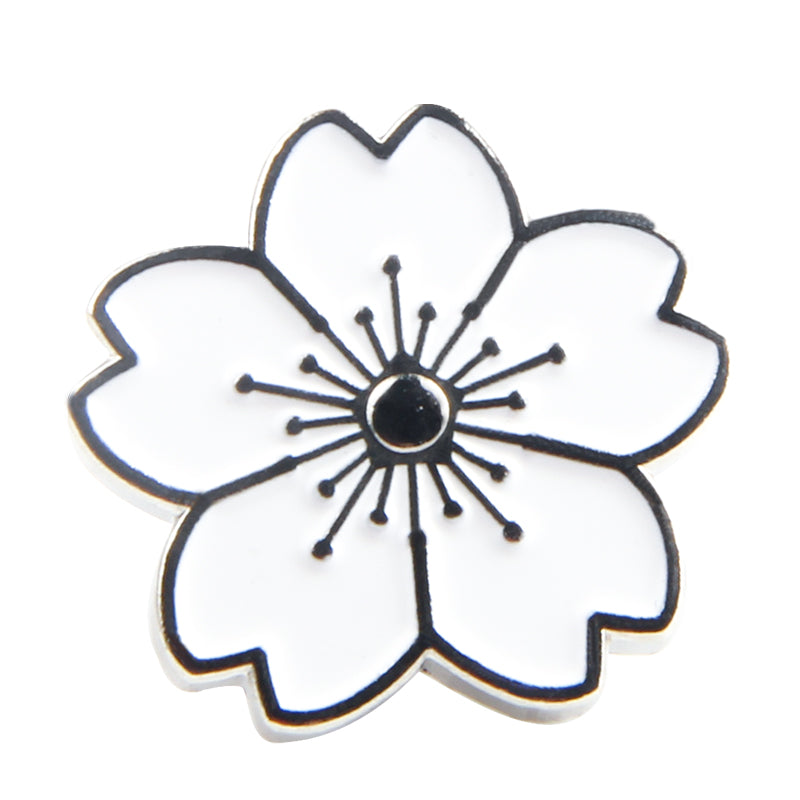 white cherry blossom pins