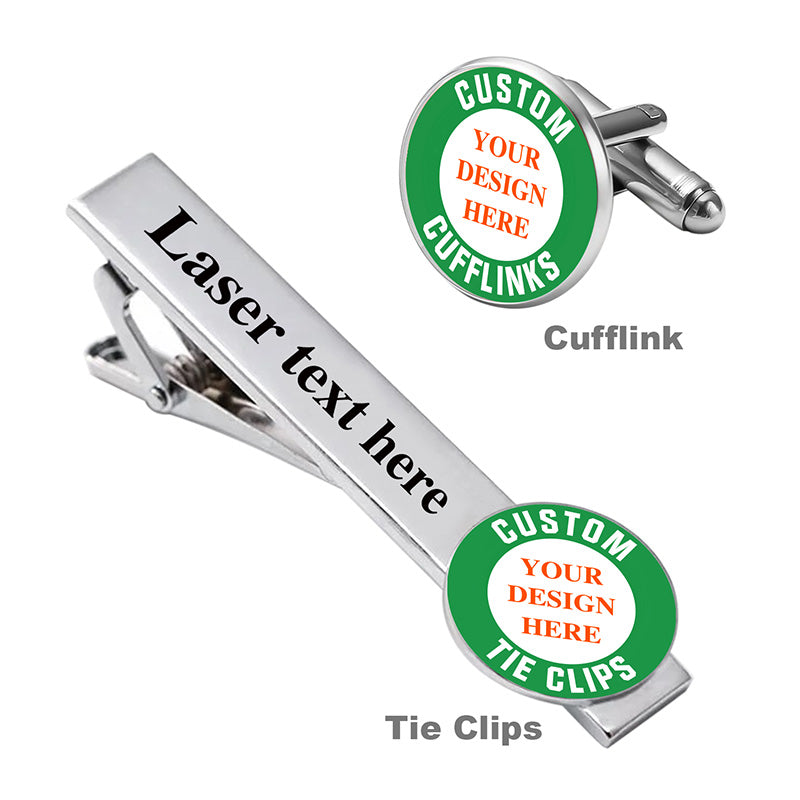 MCP06 Custom brand logo cufflink, tie clips.jpg