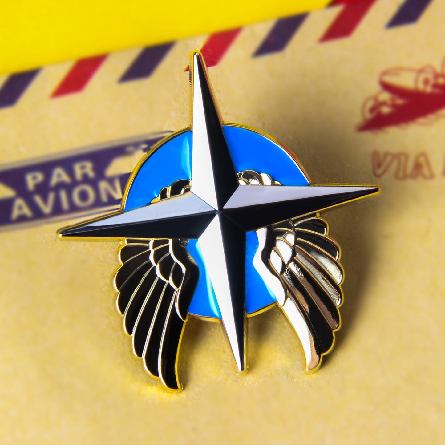 3D metals enamel pins-wings