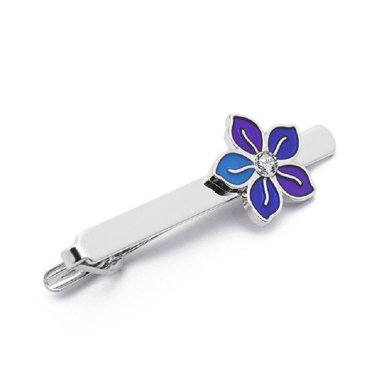 custom metal flower tie clips 