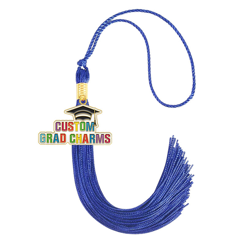 Graduation Tassel Charm, Open size, Blue cord​