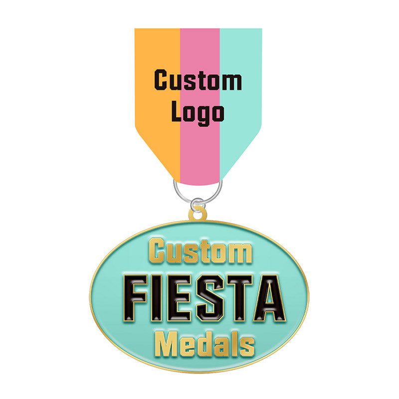 Custom Fiesta Medals with a colorful ribbon for any occasions