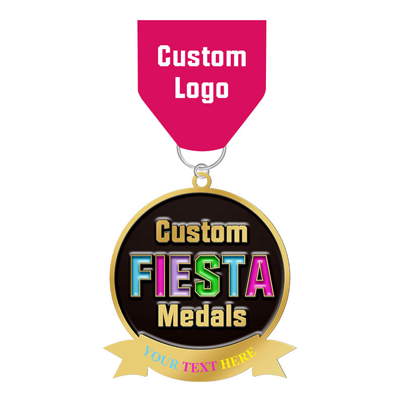 Custom San Antonio Medals with custom medal ribbon for Fiesta celebration
