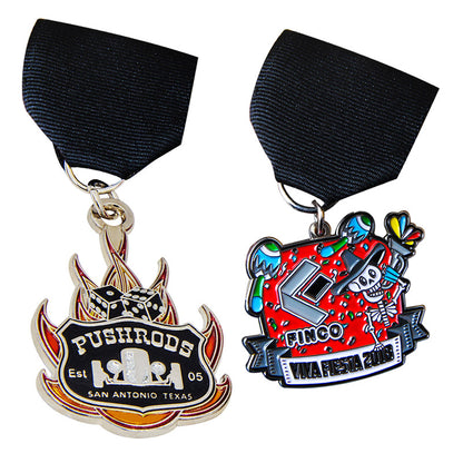 Custom Fiesta medals with soft enamel